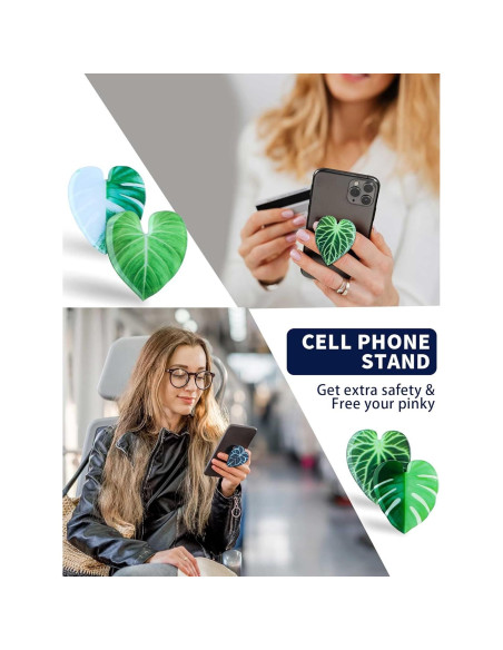 Soporte para Teléfono Celular Macarrie con Hojas Tropicales - 8 Pcs