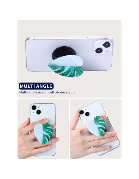 Soporte para Teléfono Celular Macarrie con Hojas Tropicales - 8 Pcs