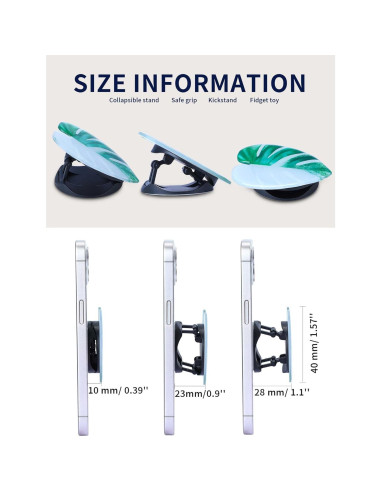 Soporte para Teléfono Celular Macarrie con Hojas Tropicales - 8 Pcs