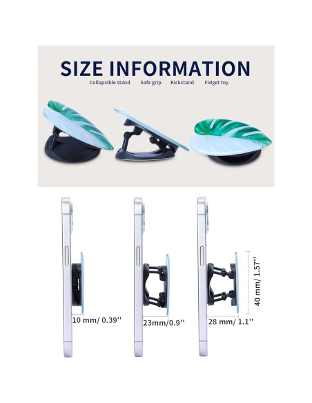 Soporte para Teléfono Celular Macarrie con Hojas Tropicales - 8 Pcs