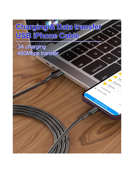 Cable Lightning de Metal 4m MFi a Prueba de Mordeduras para iPhone