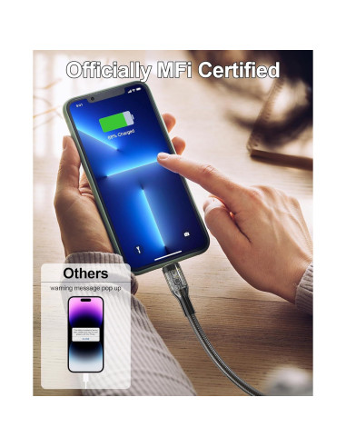 Cable Lightning de Metal 4m MFi a Prueba de Mordeduras para iPhone