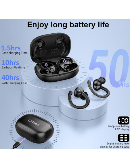 Auriculares Inalámbricos Cillso X97 Bluetooth 5.4 con 50H Batería Auriculares Inalámbricos Cillso X97 Bluetooth 5.4 con 50H Batería