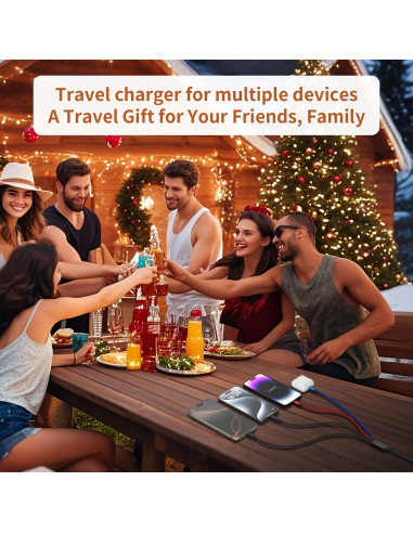 Cable de Carga 4 en 1 IDISON Multicolor 5FT para iPhone y Android