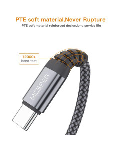 Cable USB C Corto 0.15m MCSPER 2-Pack Carga Rápida 2