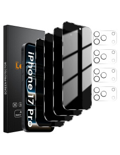 Paquete de 4 Protectores de Pantalla Privados Lesakit para iPhone 17 Pro