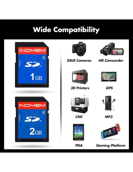 Tarjeta SD 1GB + 2GB INDMEM Clase 4 Memoria Flash