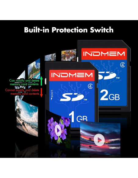 Tarjeta SD 1GB + 2GB INDMEM Clase 4 Memoria Flash