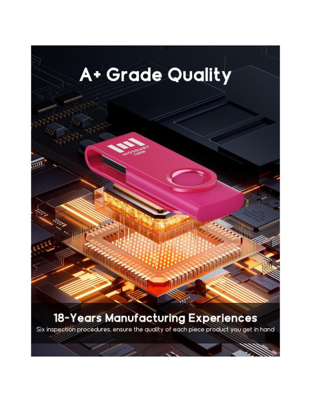 Unidad Flash USB 2.0 MOSDART 128GB Rosa Brillante con LED