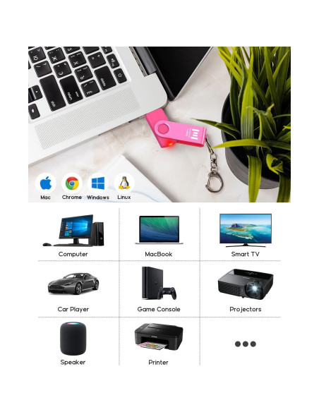 Unidad Flash USB 2.0 MOSDART 128GB Rosa Brillante con LED