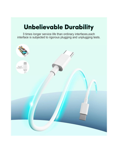 Cable USB C MUXA 6FT - Carga Rápida 60W para iPhone y Samsung