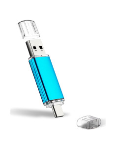 Unidad Flash USB Doble 256GB Maspen USB-C y USB 3.0 Azul