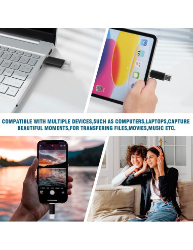 Unidad Flash USB Doble 256GB Maspen USB-C y USB 3.0 Azul