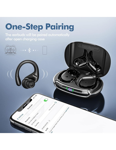 Auriculares Inalámbricos Sajawass BX30 Bluetooth 5.3 IPX7 80H