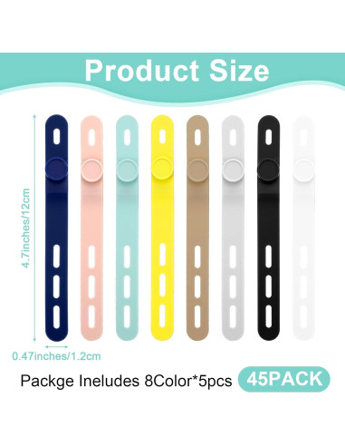 45 Sujetadores de Cable de Silicona YBEATY Multiusos