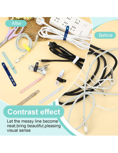 45 Sujetadores de Cable de Silicona YBEATY Multiusos