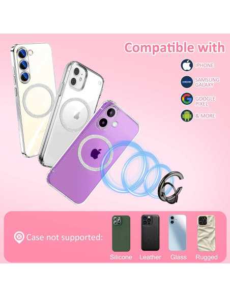 Anillos Metálicos Universales Jsoerpay para Carga Inalámbrica - Paquete de 4