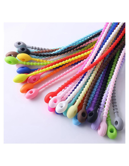 30 Ataduras de Silicona EsyHocm 21.6 cm Multiusos Coloridas