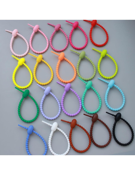 30 Ataduras de Silicona EsyHocm 21.6 cm Multiusos Coloridas