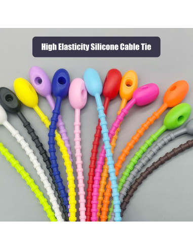 30 Ataduras de Silicona EsyHocm 21.6 cm Multiusos Coloridas