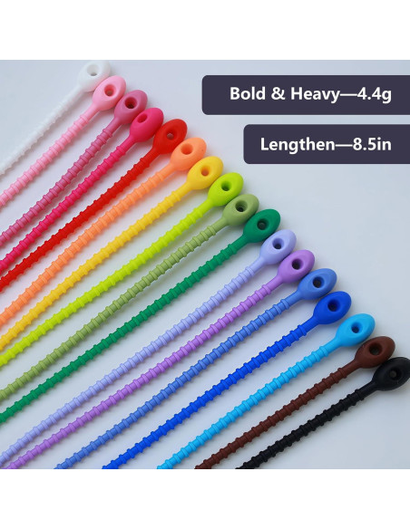 30 Ataduras de Silicona EsyHocm 21.6 cm Multiusos Coloridas