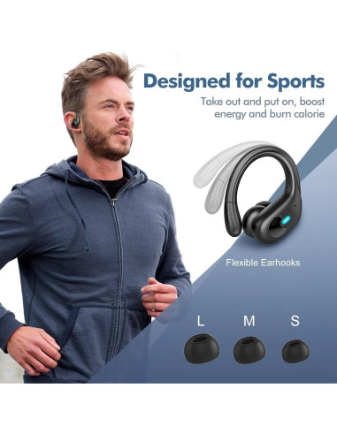 Auriculares Inalámbricos Sajawass BX30 Bluetooth 5.3 IPX7 80H