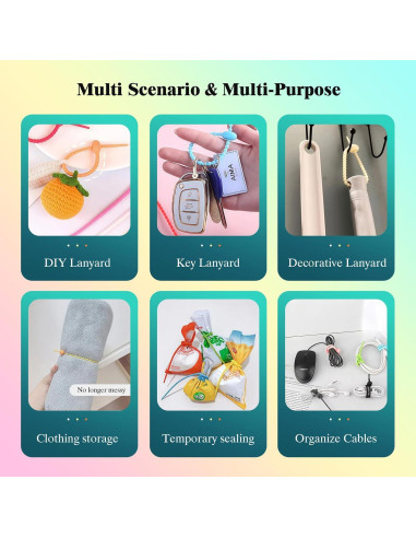 30 Ataduras de Silicona EsyHocm 21.6 cm Multiusos Coloridas