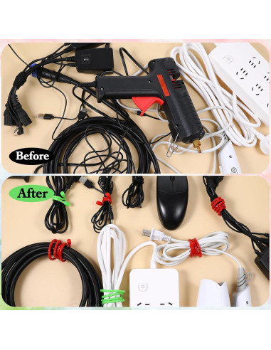 30 Bridas de Silicona Reutilizables Neyauo 10-60cm Multicolor