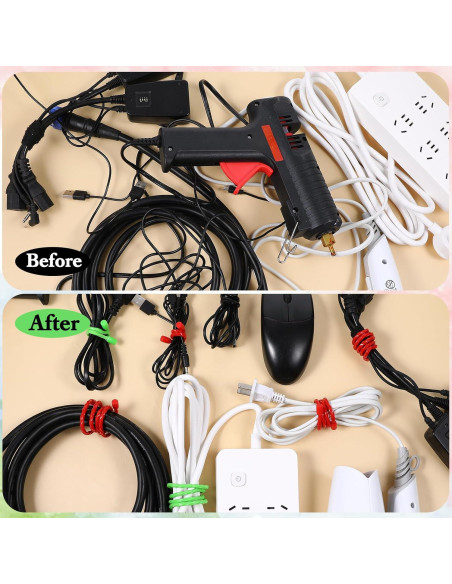 30 Bridas de Silicona Reutilizables Neyauo 10-60cm Multicolor