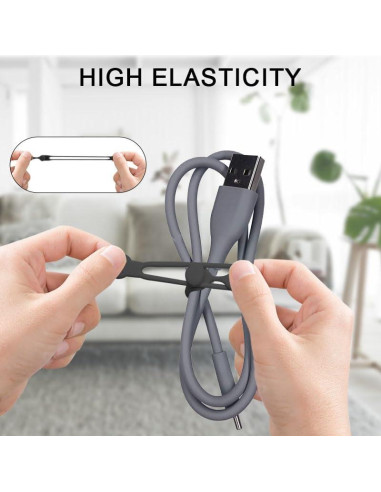 Bridas de Silicona Reutilizables ZYMJBB 6 Pcs para Cables