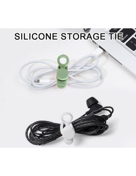 Bridas de Silicona Reutilizables ZYMJBB 6 Pcs para Cables