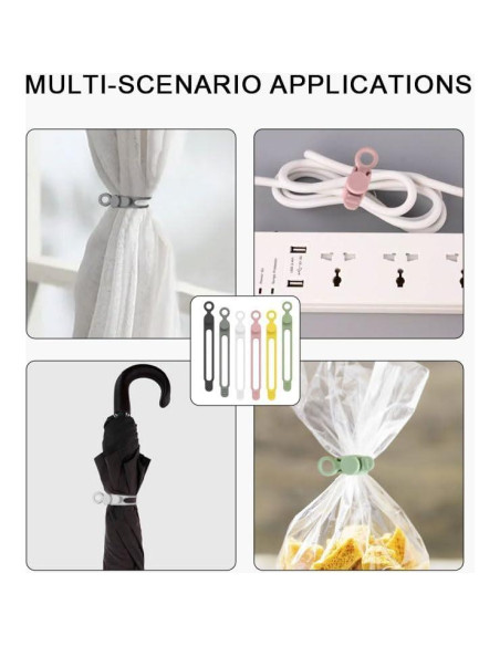 Bridas de Silicona Reutilizables ZYMJBB 6 Pcs para Cables