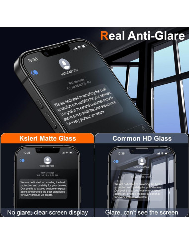 Protector de Pantalla Mate Ksleri para iPhone 16e/14/13 Pro 6.1"