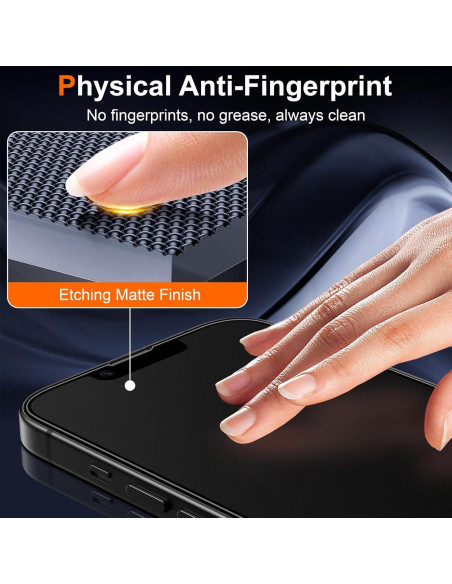 Protector de Pantalla Mate Ksleri para iPhone 16e/14/13 Pro 6.1"