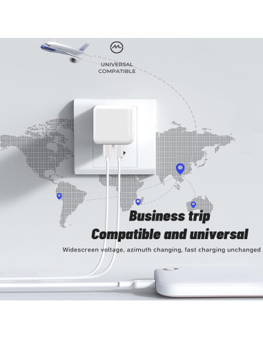 Cargador Rápido 35W USB-C Doble Puerto Longyue Blanco