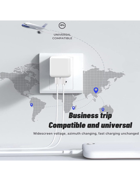 Cargador Rápido 35W USB-C Doble Puerto Longyue Blanco