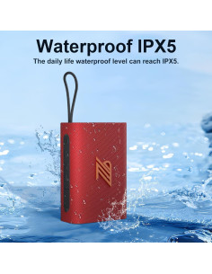 Altavoz Bluetooth Portátil ZZB WP-03C Impermeable IPX5 Rojo 2