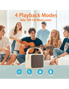 Altavoz Bluetooth Portátil Aipidmaga i7 Beige 5W USB TF 2