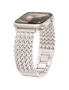 Banda de Metal Inoxidable Minyee para Apple Watch 38-49mm Mujeres