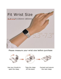 Banda de Metal Inoxidable Minyee para Apple Watch 38-49mm Mujeres 2