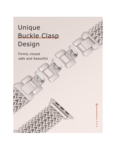 Banda de Metal Inoxidable Minyee para Apple Watch 38-49mm Mujeres