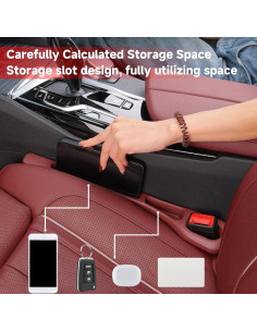 Organizador de Espacio entre Asientos de Coche 2PCS Beige 2