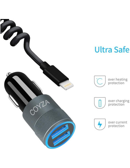 Adaptador Cargador Rápido COYZA para iPhone 3.1A USB Duales