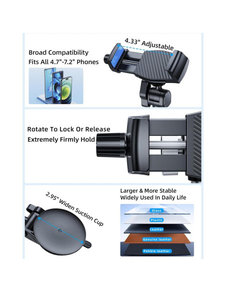 Soporte para Teléfono de Coche xuenair C26 Ajustable 4.7-7.2"