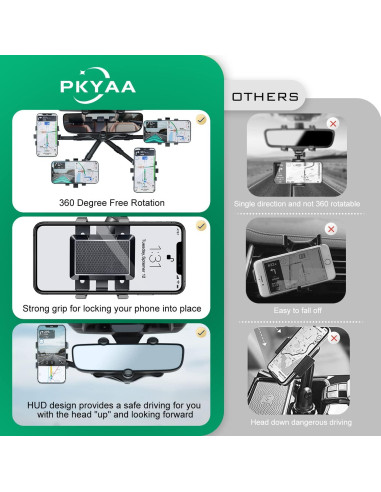 Soporte para Teléfono en Espejo Retrovisor JingJinYY Ajustable