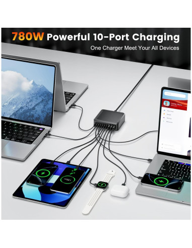 Estación de Carga Rápida 780W 10 Puertos USB C Dongguan