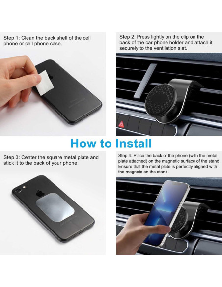 Soporte Magnético para Teléfono Kinizuxi con Rotación 360 - Negro