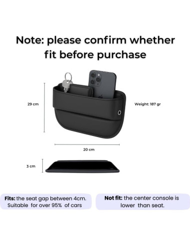 Organizador de Relleno de Espacio para Asiento AC4 Negro
