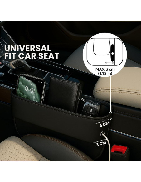Organizador de Relleno de Espacio para Asiento AC4 Negro