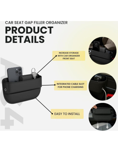 Organizador de Relleno de Espacio para Asiento AC4 Negro